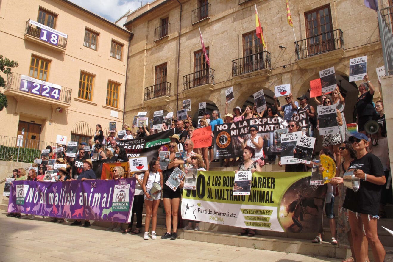 Manifestación contra los Bous a la Mar en Dénia en 2023