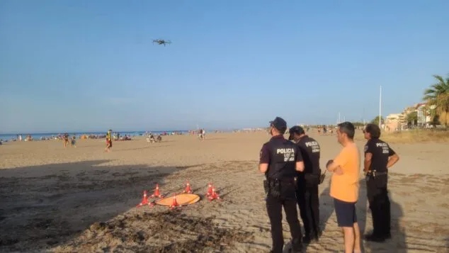 Imagen: Vigilancia con dron durante la Nit de Sant Joan
