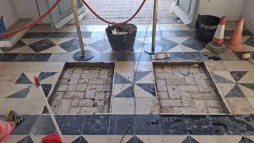reparacion del pavimento y restos medievales del cementerio de denia 3