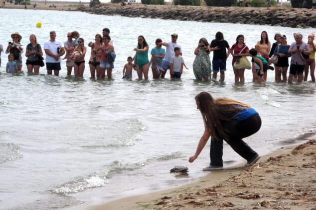suelta de tortugas en la punta del raset de denia 38