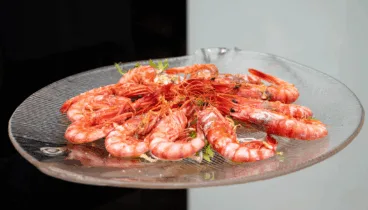 Gamba roja fresca en Dénia