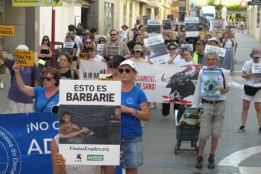 Manifestación contra los Bous a la Mar en Dénia