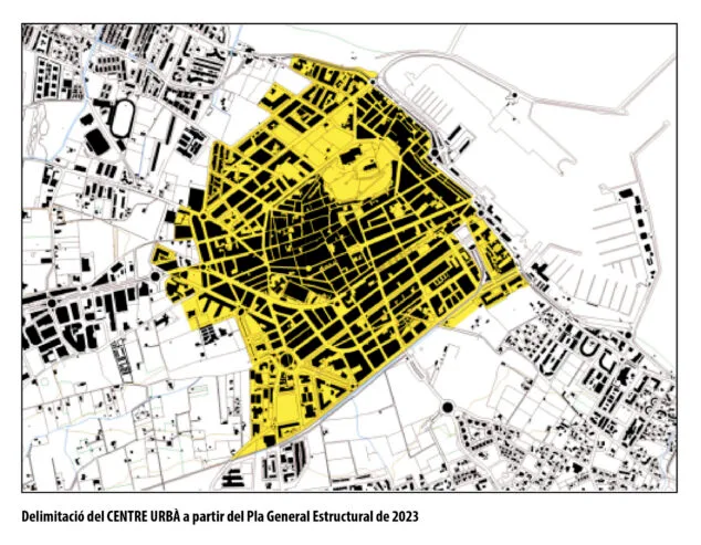 Dénia prorrogará la suspensión de certificados de compatibilidad urbanística para viviendas turísticas 2 Imagen: Mapa del centro urbano de Dénia