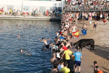 primera entrada de bous a la mar de denia