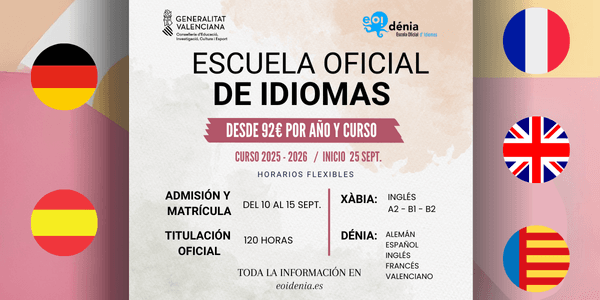Imagen: Aprende y mejora tus idiomas en la EOI de Dénia y Xàbia