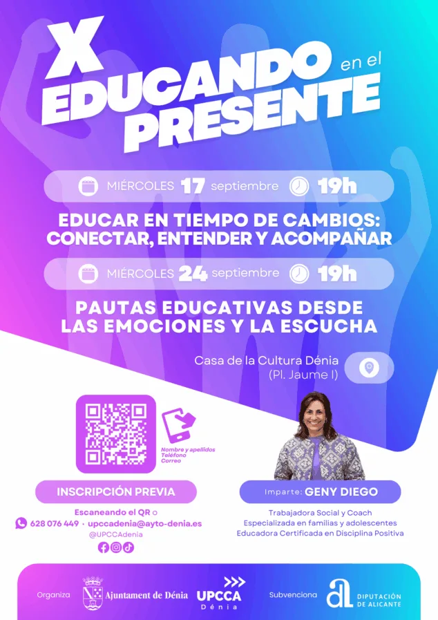 «Educando en el presente» celebra 10 años apoyando a familias en Dénia 2 Imagen: Cartel del X Educando en el presente