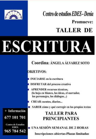 Taller de escritura creativa con Centro de Estudios EDES – Dénia