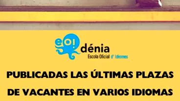 anuncio de lescola oficial didiomes sobre ultimas plazas vacantes de denia y xabia