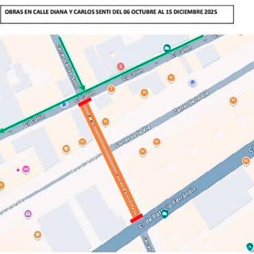 Calles afectadas por las obras en Dénia