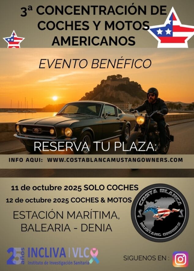 Imagen: Cartel de la concentración de vehículos americados solidaria