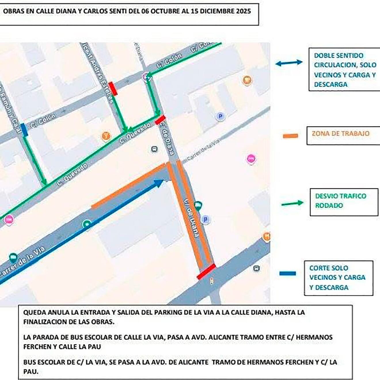 Cortes de tráfico en Dénia por las obras hasta diciembre