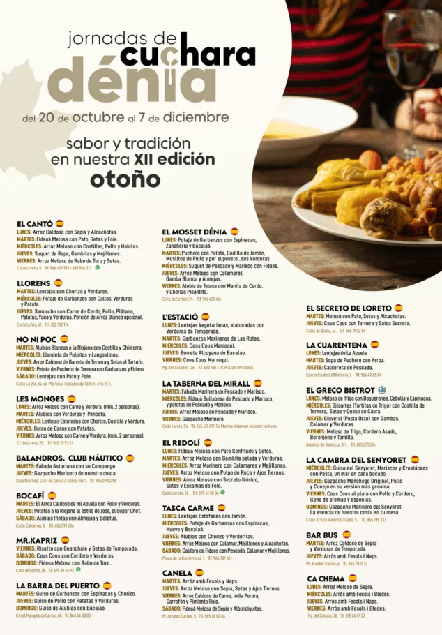 Imagen: La XII edición de las Jornadas de Cuchara llena Dénia de sabor otoñal