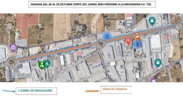 Afecciones de tráfico en la CV-725 en Dénia