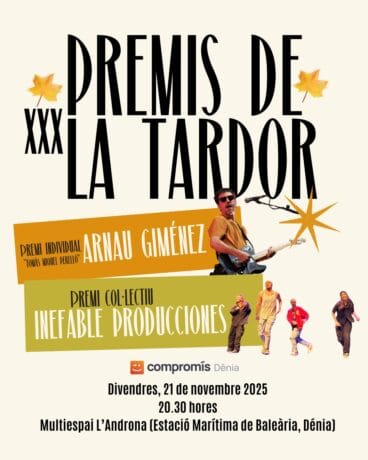 La música comprometida de Arnau Giménez y el arte educativo de Inefable Producciones, protagonistas de los Premis de la Tardor 2025