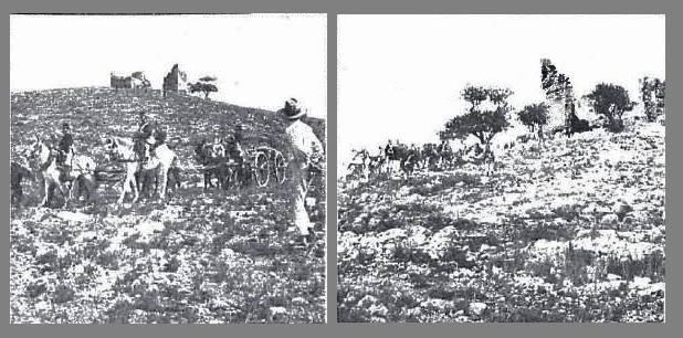 Imagen: Maniobras militares en la zona del Castell d'Olimbroi, Dénia, cerca del puerto (1902).