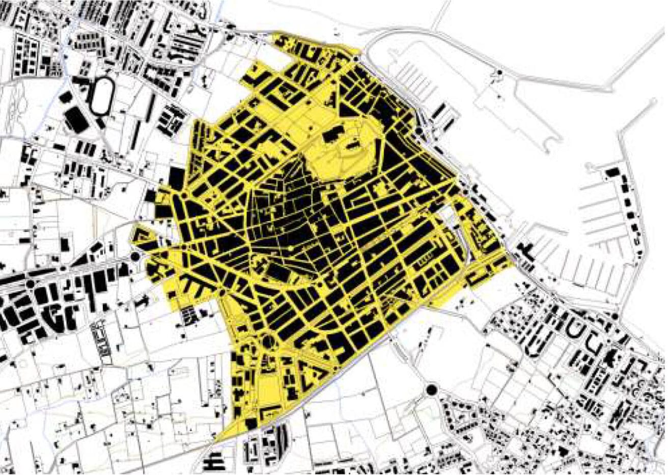 Plano del centro urbano de Dénia
