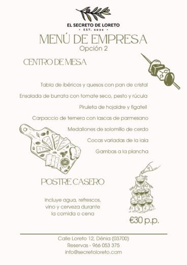 Primera opción del menú de empresa