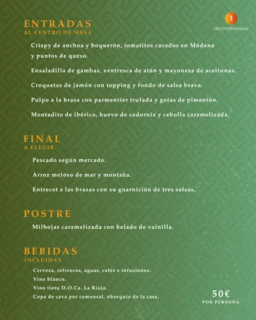 Primera propuesta del menú de empresa
