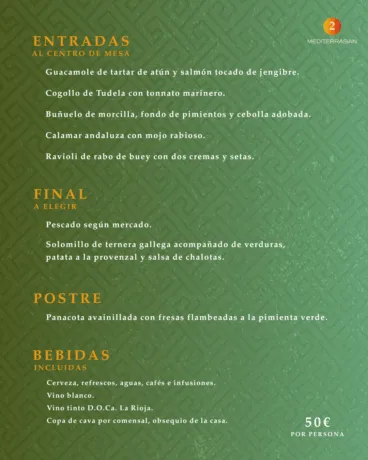 Segunda propuesta del menú de empresa