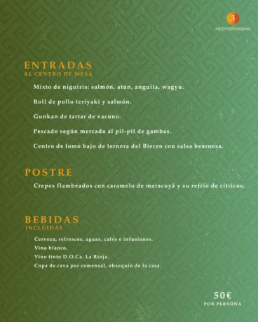 Tercera propuesta del menú de empresa