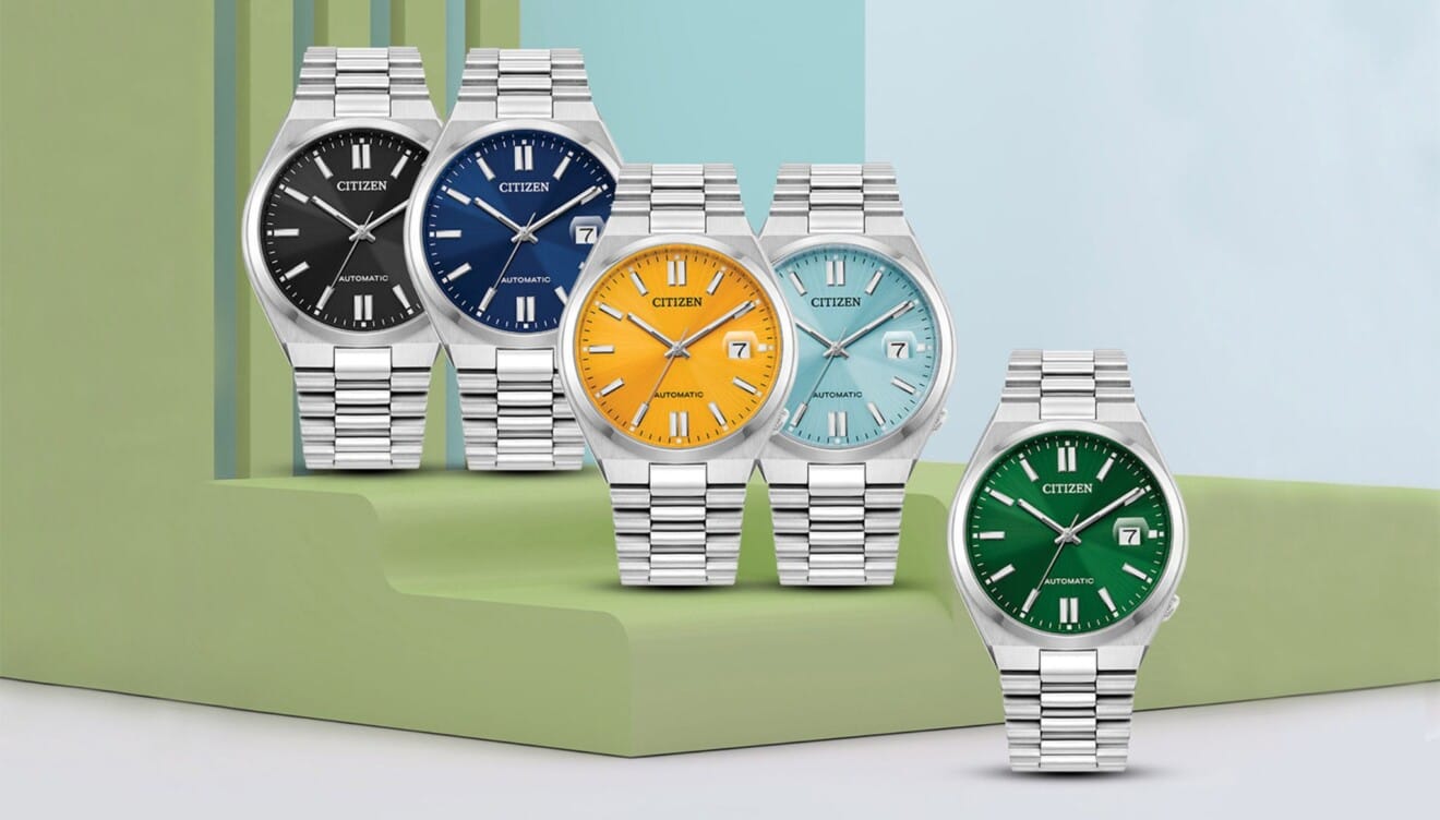 Citizen mecánico con diseño deportivo y brazalete de acero