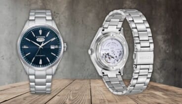 Citizen mecánico elegante con acabado cepillado