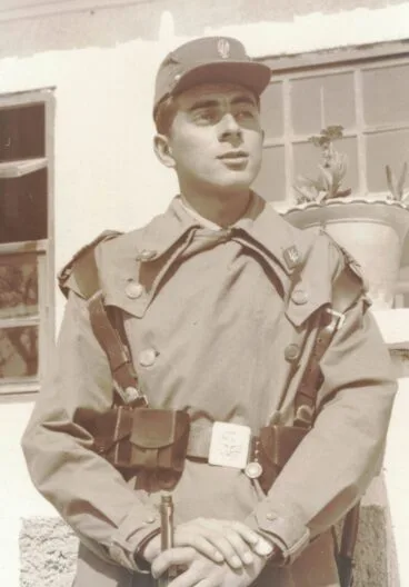 Marcos Crespo, fundador de Cresan, en sus años de mili