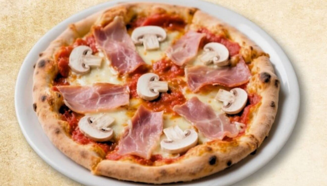 Pizza Jamón y Champiñones