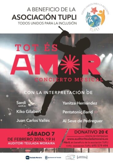Tot és amor, concierto musical en beneficio de Asociación Tupli