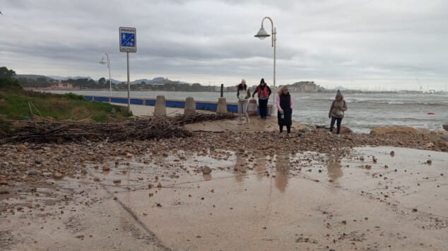 efectos del ultimo temporal en la playa de denia