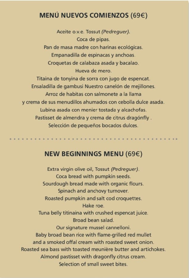 Bild: Ca Seko, Menü „Neuanfänge“