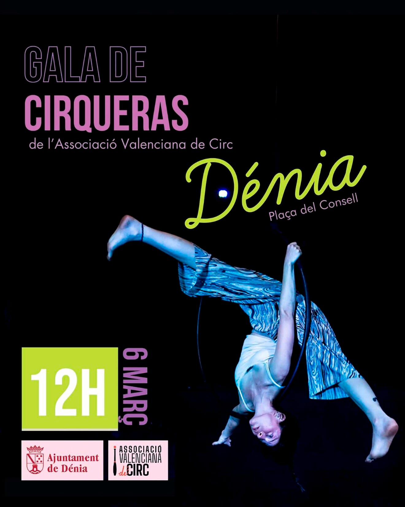 Cartel de 'Gala de cirqueras' por el 8M en Dénia este 2026