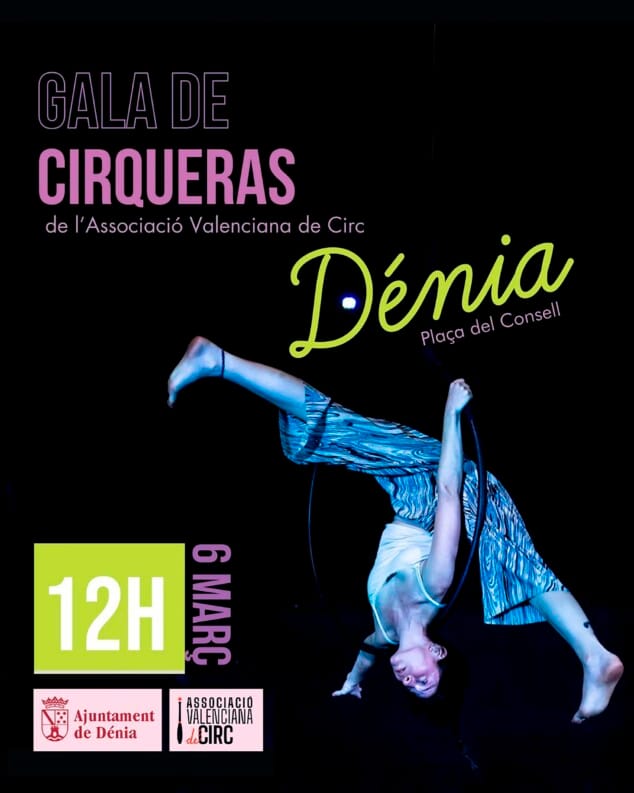 Imagen: Cartel de 'Gala de cirqueras' por el 8M en Dénia este 2026