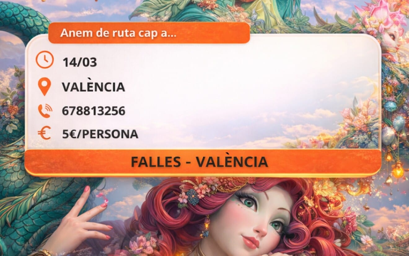 Cartel de la excursión a las Fallas
