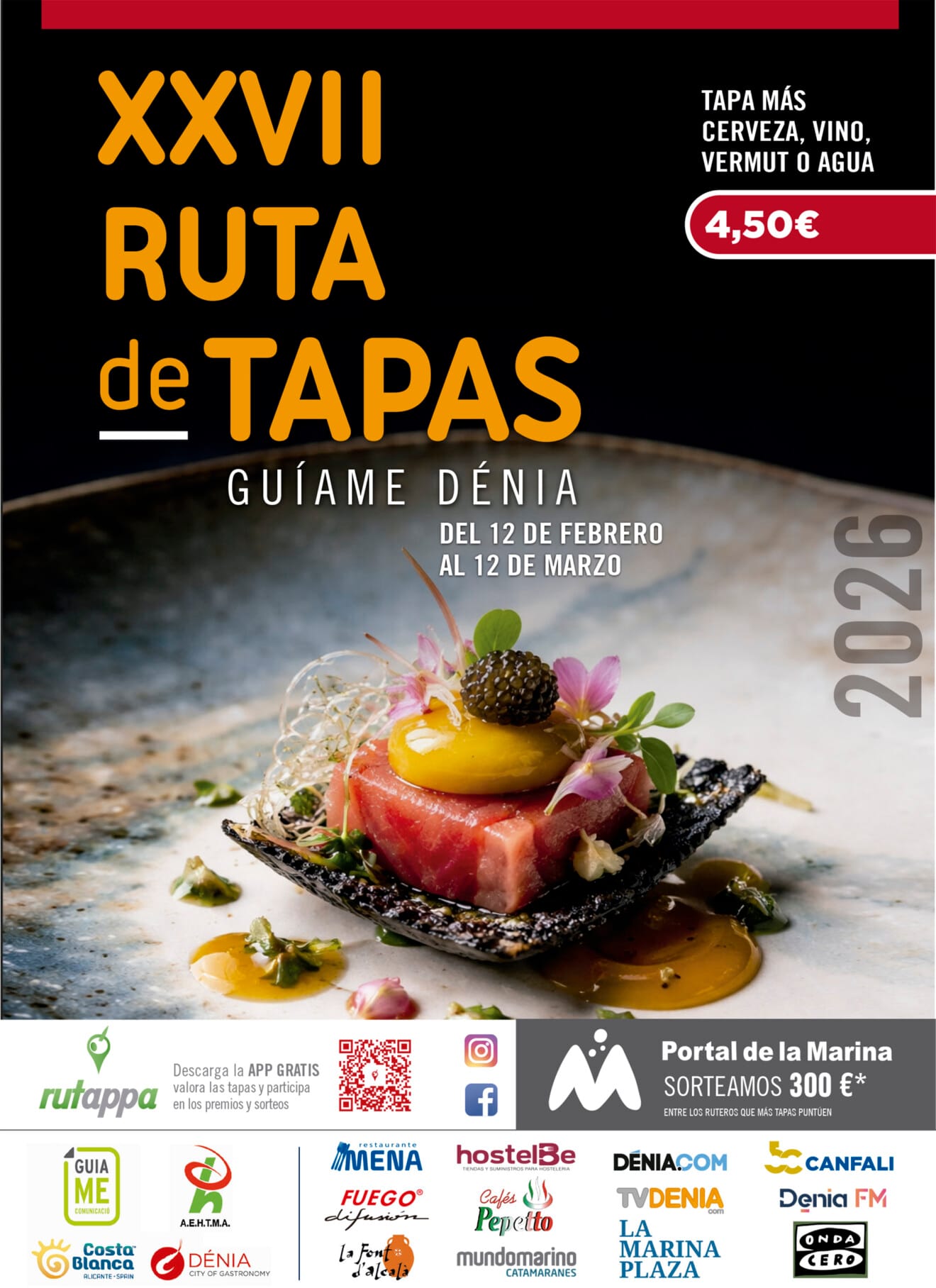 Cartel de la XXVII Ruta de Tapas de Dénia 2026