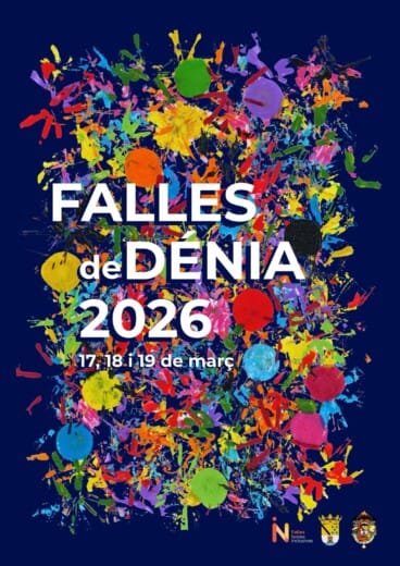 Cartel oficial de las Fallas 2026 de Dénia, una obra colectiva creada por la asociación Cerebrum con un marcado carácter inclusivo