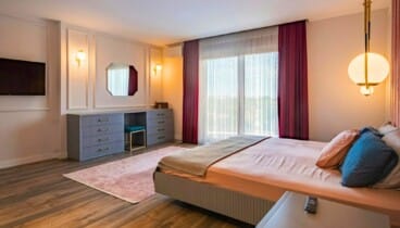 Dormitorio elegante con acabados actuales