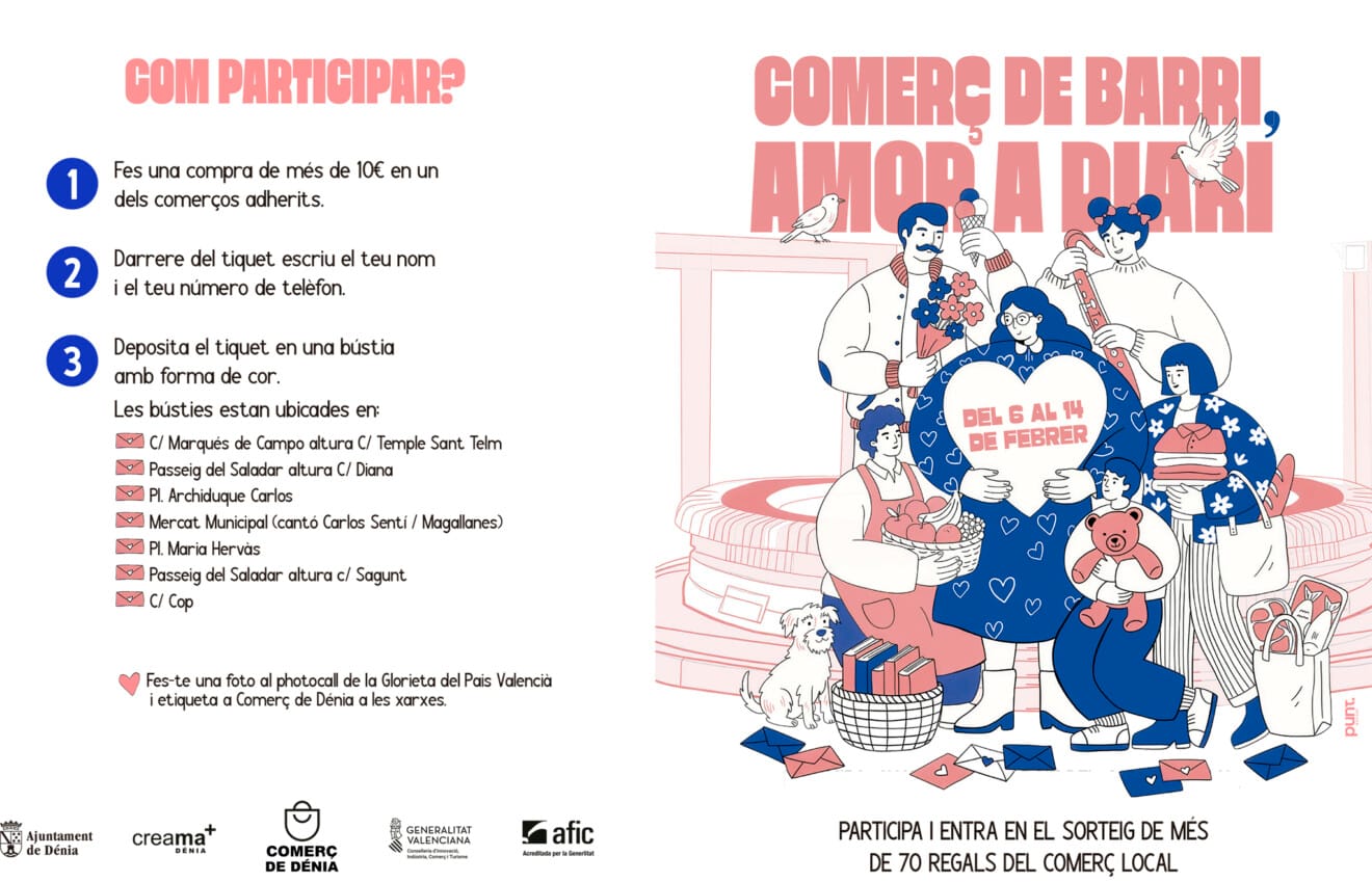 Explicación de la campaña de San Valentín 2026 del comercio local de Dénia