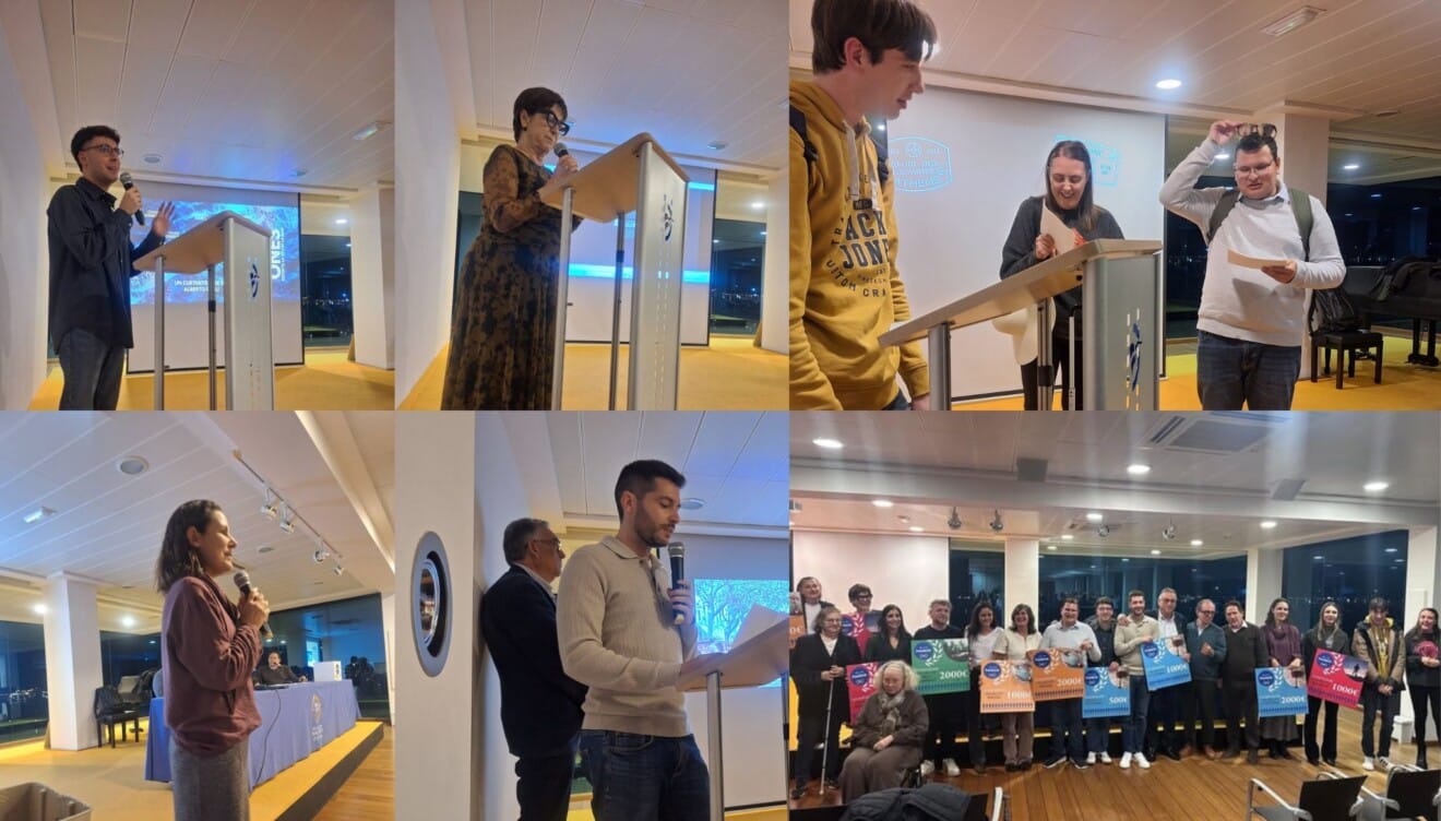 Finalistas y miembros de la Fundació Dénia, durante la gala de los Premis 100x100 2026 en el Real Club Náutico