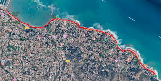 Afbeelding: Route van de nieuwe Blauwe Route van Les Rotes de Dénia in 2026