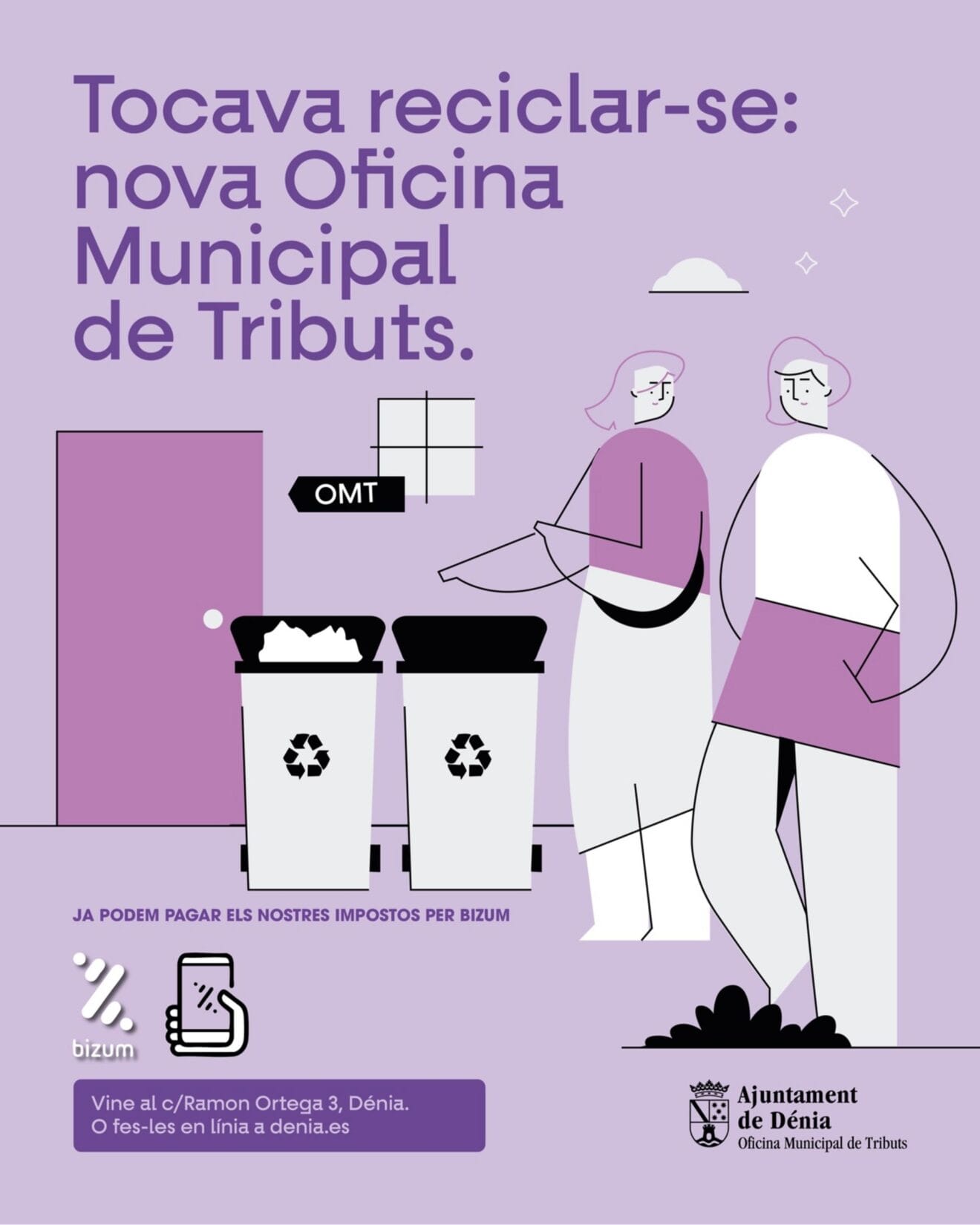 Cartel Campaña Oficina Municipal de Tributs Dénia Bizum