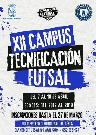 Cartel del XII Campus de Tecnificación Futsal de Dénia