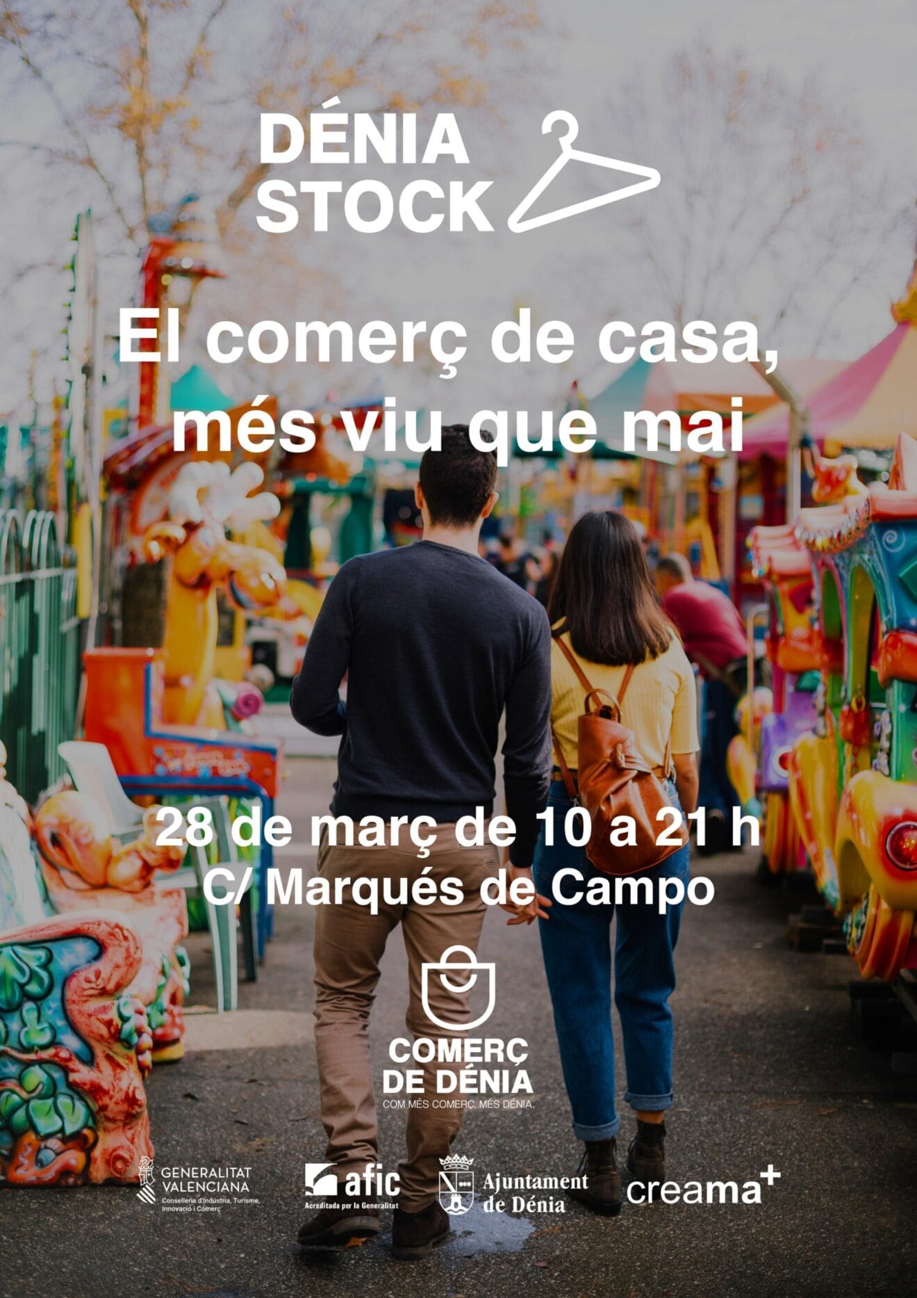 Cartel promocional de la feria de comercio Dénia Stock