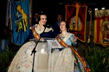 Falleras Mayores de Dénia durante la Crida