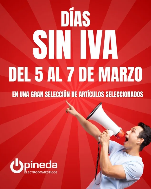 Arriben els dies SENSE IVA a Electrodomèstics Pineda: dates, productes i fins quan dura 1 Imatge: Arriben els DIES SENSE IVA a Electrodomèstics Pineda