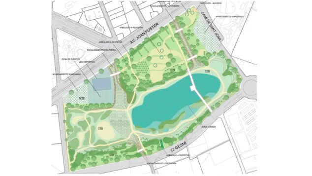 plano del parque inundable en alqueries de denia
