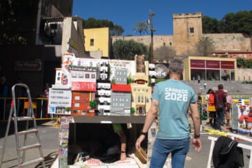 Plantà de las Fallas de Dénia 2026 durante el domingo 18