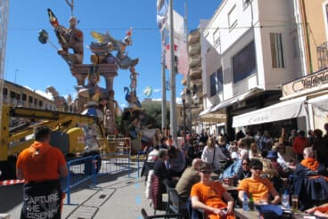 Plantà de las Fallas de Dénia 2026 durante el domingo 28