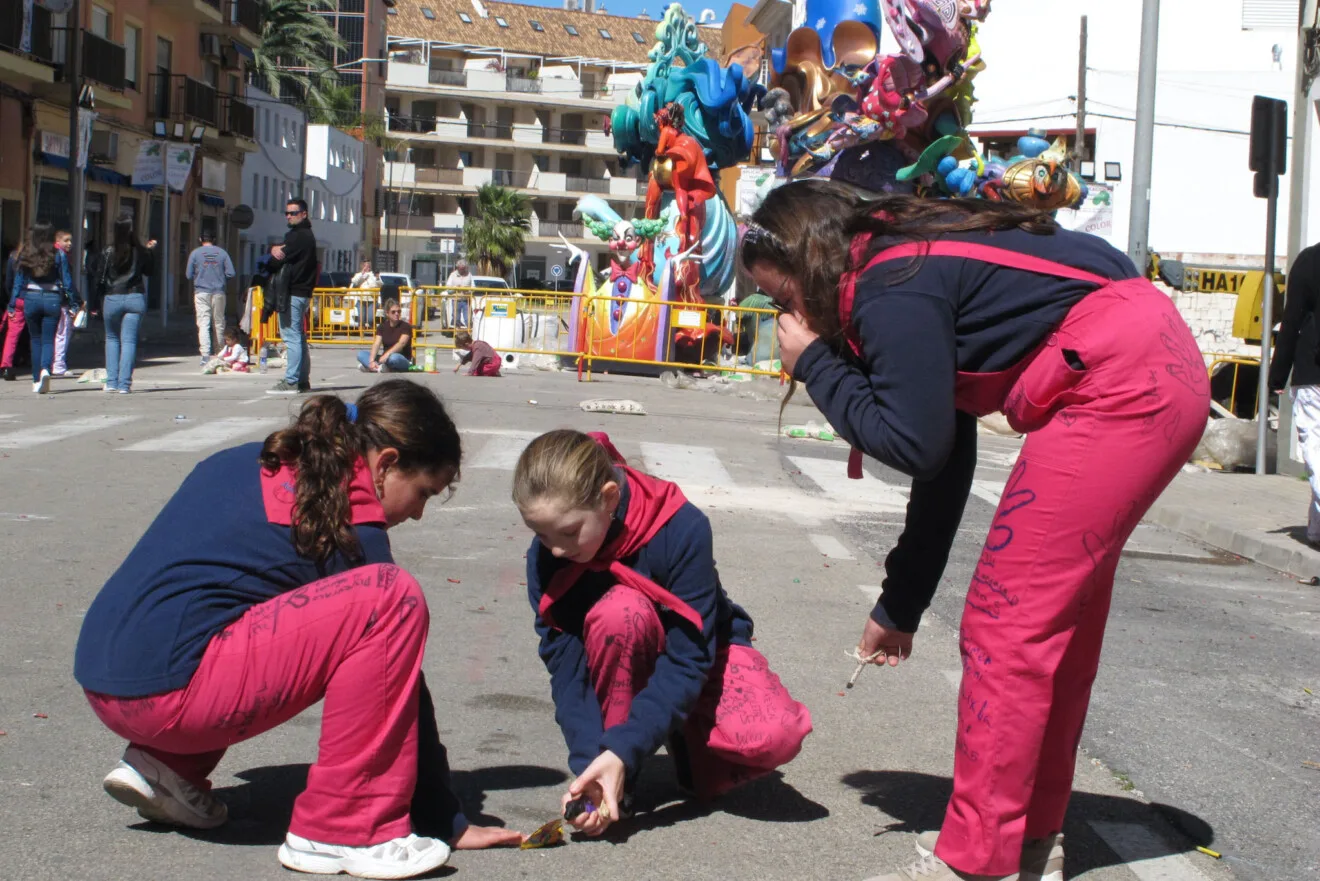 Plantà de las Fallas de Dénia 2026 durante el domingo 29
