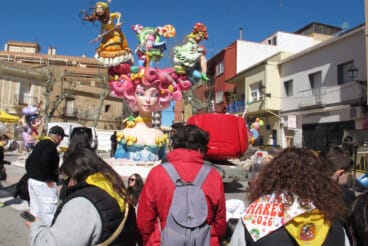 Plantà de las Fallas de Dénia 2026 durante el domingo 5